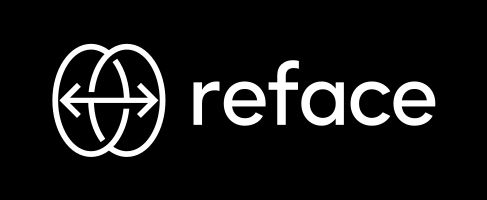 White on black Reface logo
